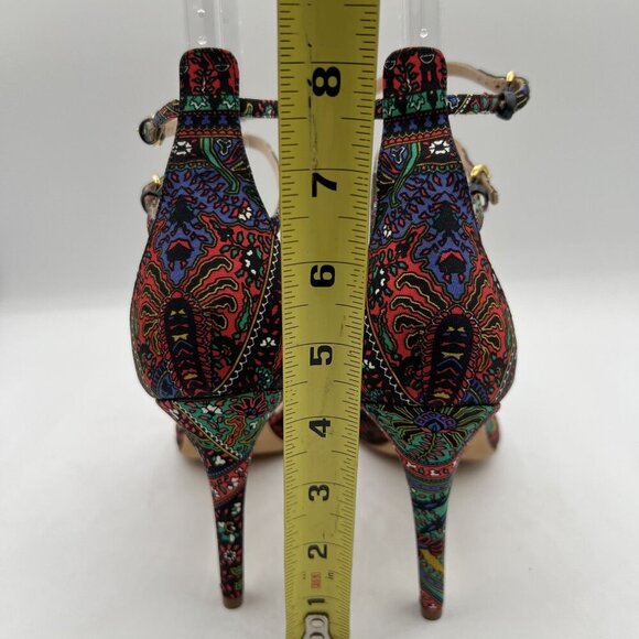 J. Crew Womens 8 Silky Pump Pointed Toe Ankle Straps Leather Lining Italy Made - Picture 6 of 13